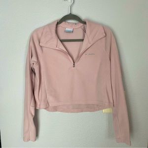 Columbia Light Pink Cropped Quarter Zip Sweater Women’s Size Medium